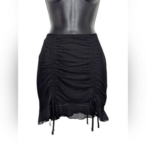 🆕 Edikted Indigo Gathered Mesh Mini Skirt